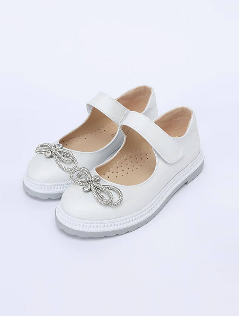 Ballerines avec nœud en strass